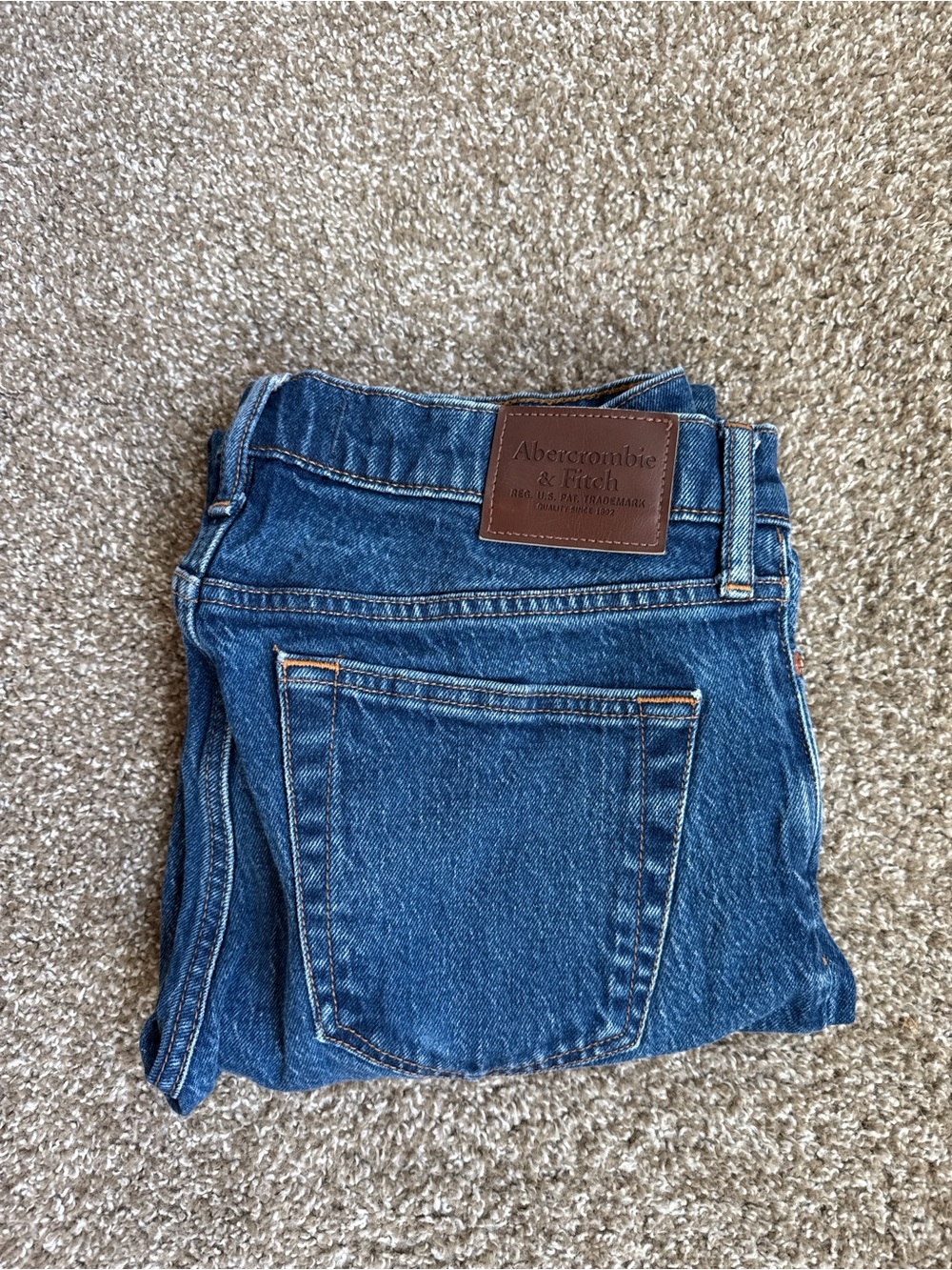Abercrombie & Fitch Men's Dark Blue Straight Jeans